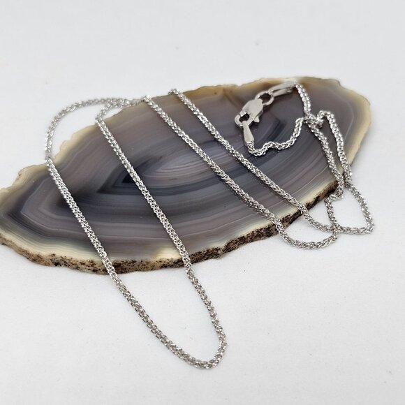 RCI 14K White Gold 1 mm Wheat Chain 16" 2.68 Grams Turkey - Picture 5 of 12